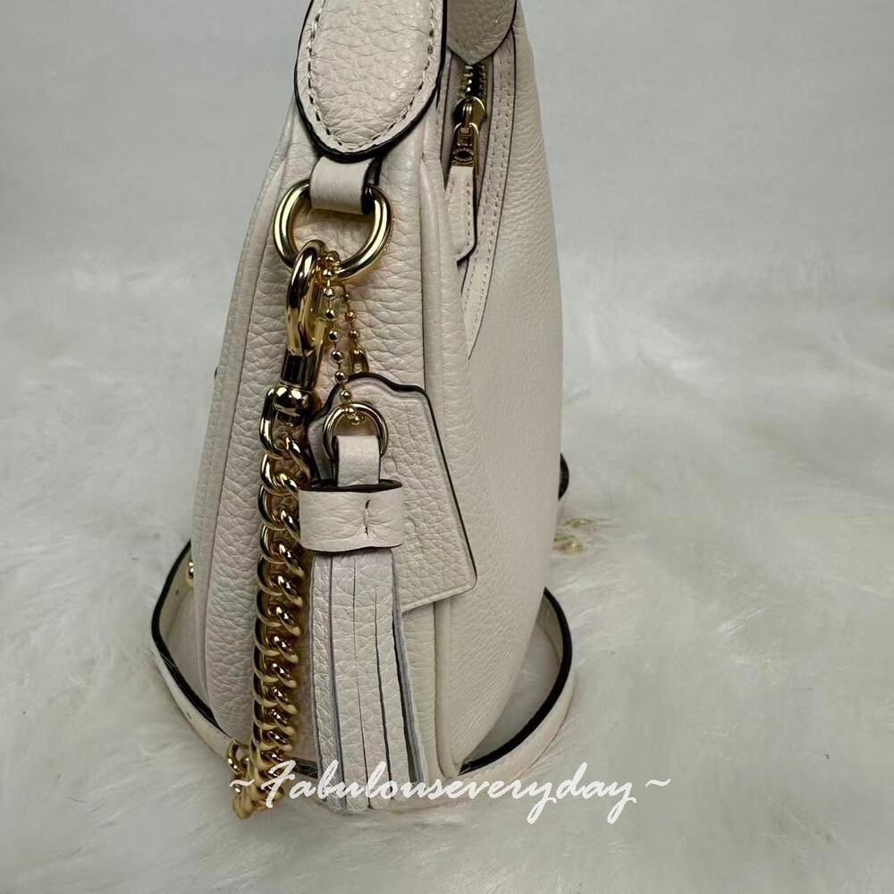 Coach Carmen Mini Crossbody Bag With Heart Rivets Leather/Gold/Chalk CDB85 NWT - Picture 5 of 8